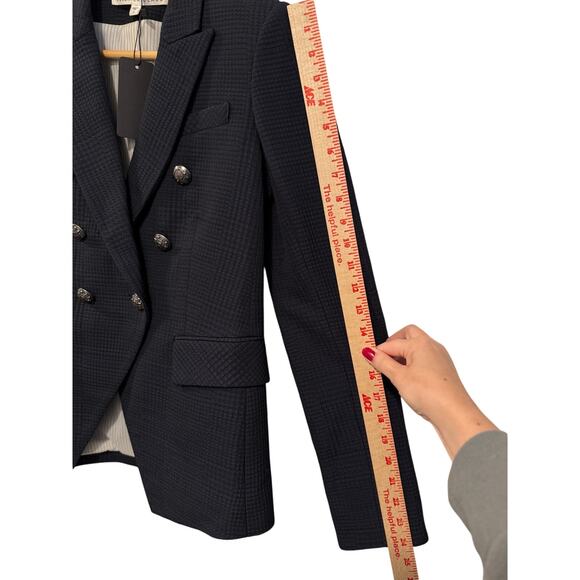 Veronica Beard 0 Plaid Miller Dickey Jacket $795 Double Breasted Blazer Navy - Picture 10 of 11